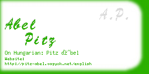 abel pitz business card